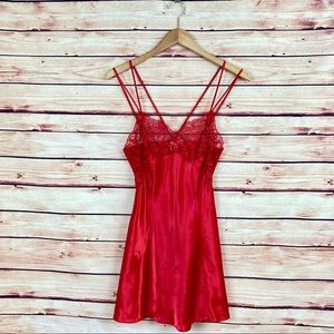 Vintage Victoria’s Secret Red Chemise Lingerie S